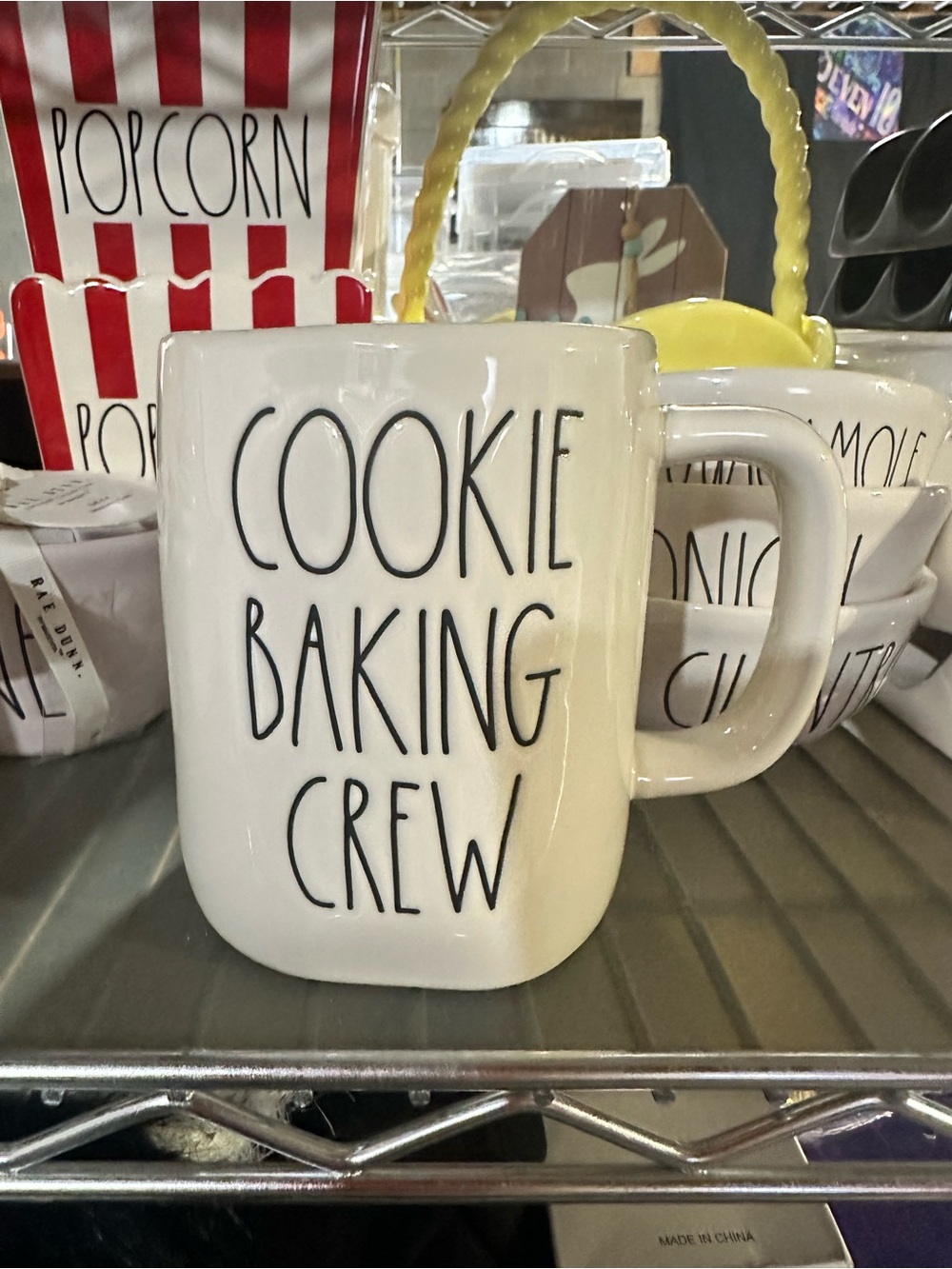 Rae Dunn White Cookie Baking Crew Mug with Black Lettering